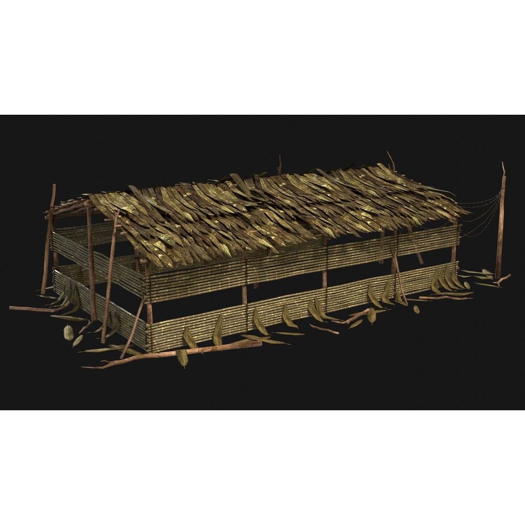 Jungle Swamp House 3D Model – Low Poly Game Asset, FBX/OBJ - View 5