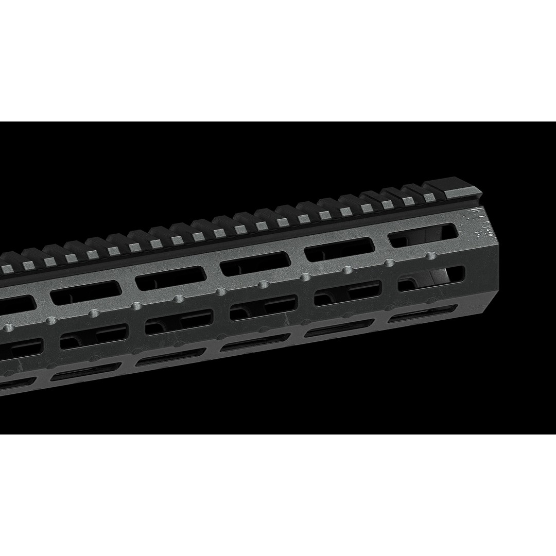 Suppressor One Piece Free Float Handguard 3D Model – Low Poly Game Asset, FBX - View 8