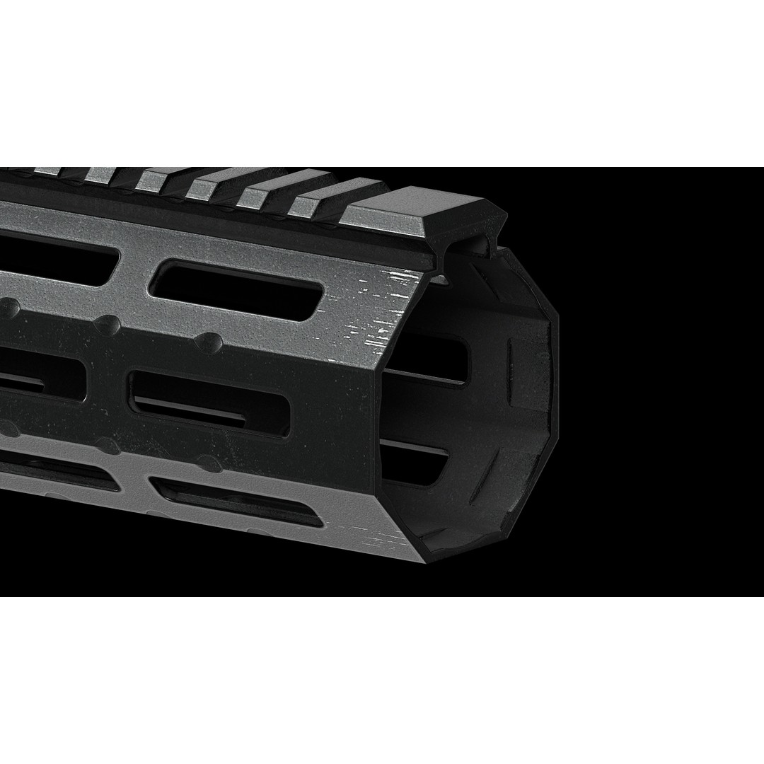 Suppressor One Piece Free Float Handguard 3D Model – Low Poly Game Asset, FBX - View 9
