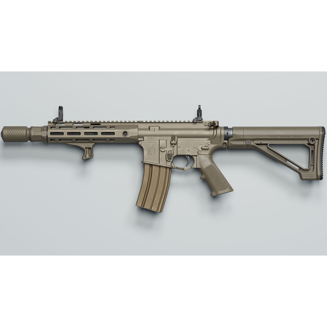 MOE Fixed Carbine Stock 3D Model – Low Poly Game Asset, FBX - View 23