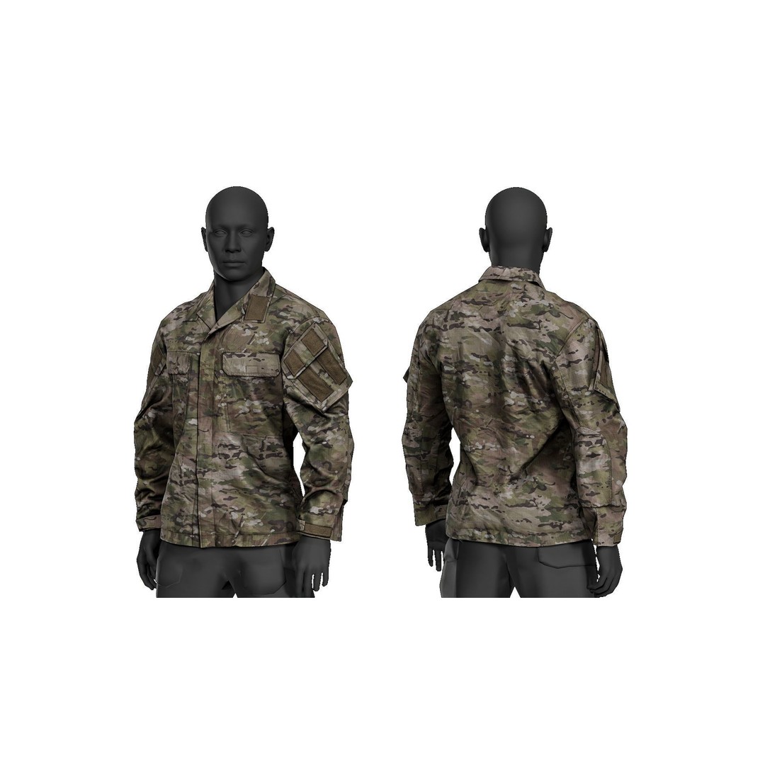 Crye Precision G3 Field Shirt 3D Model – Low Poly PBR Game Asset, FBX - View 3