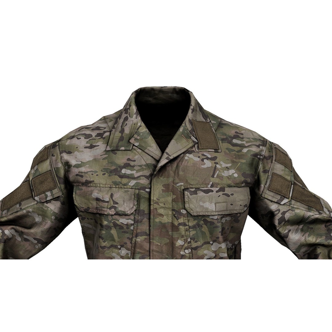 Crye Precision G3 Field Shirt 3D Model – Low Poly PBR Game Asset, FBX - View 4
