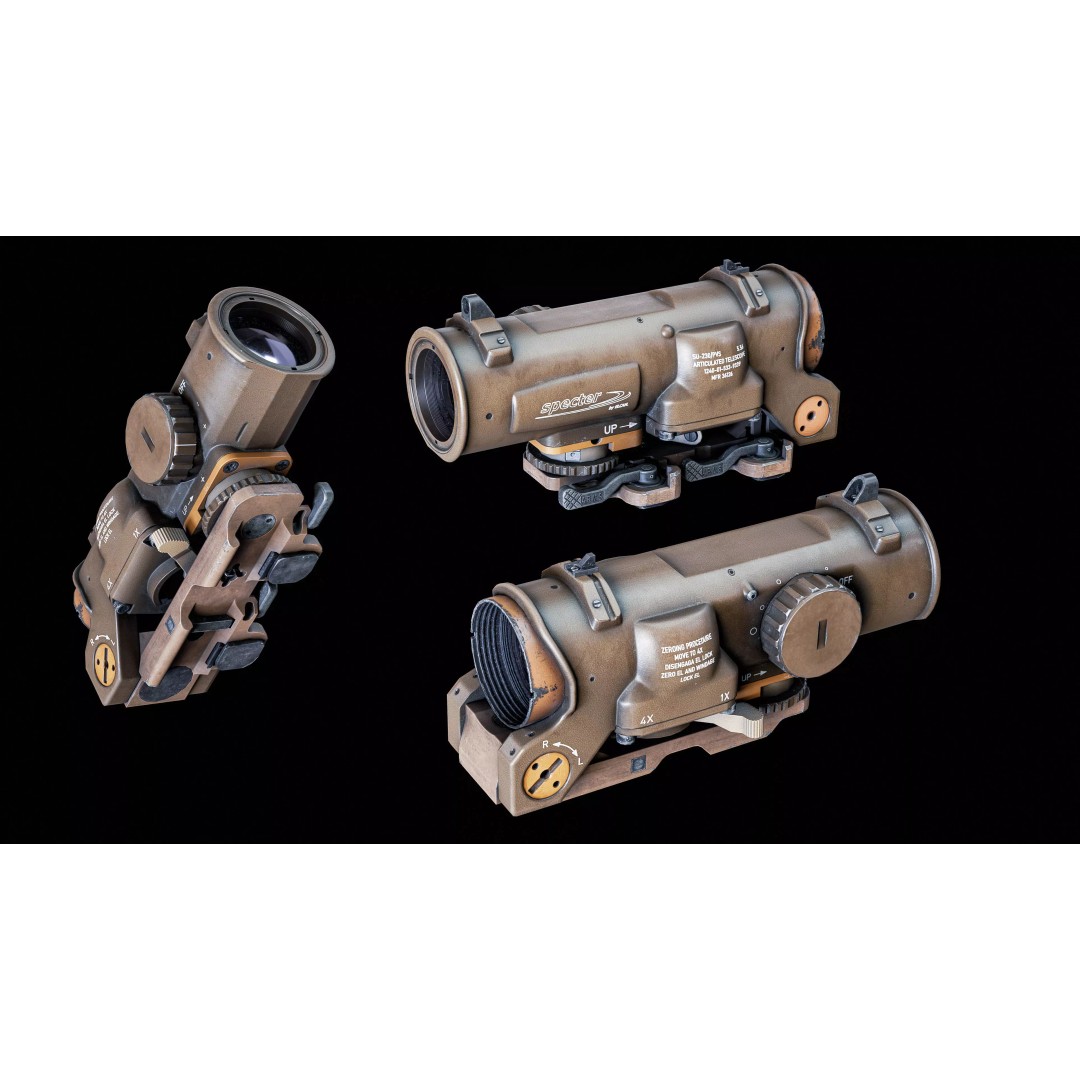 Elcan Scope 3D Model – Low Poly Game Asset, Rigged, PBR, FBX - View 10
