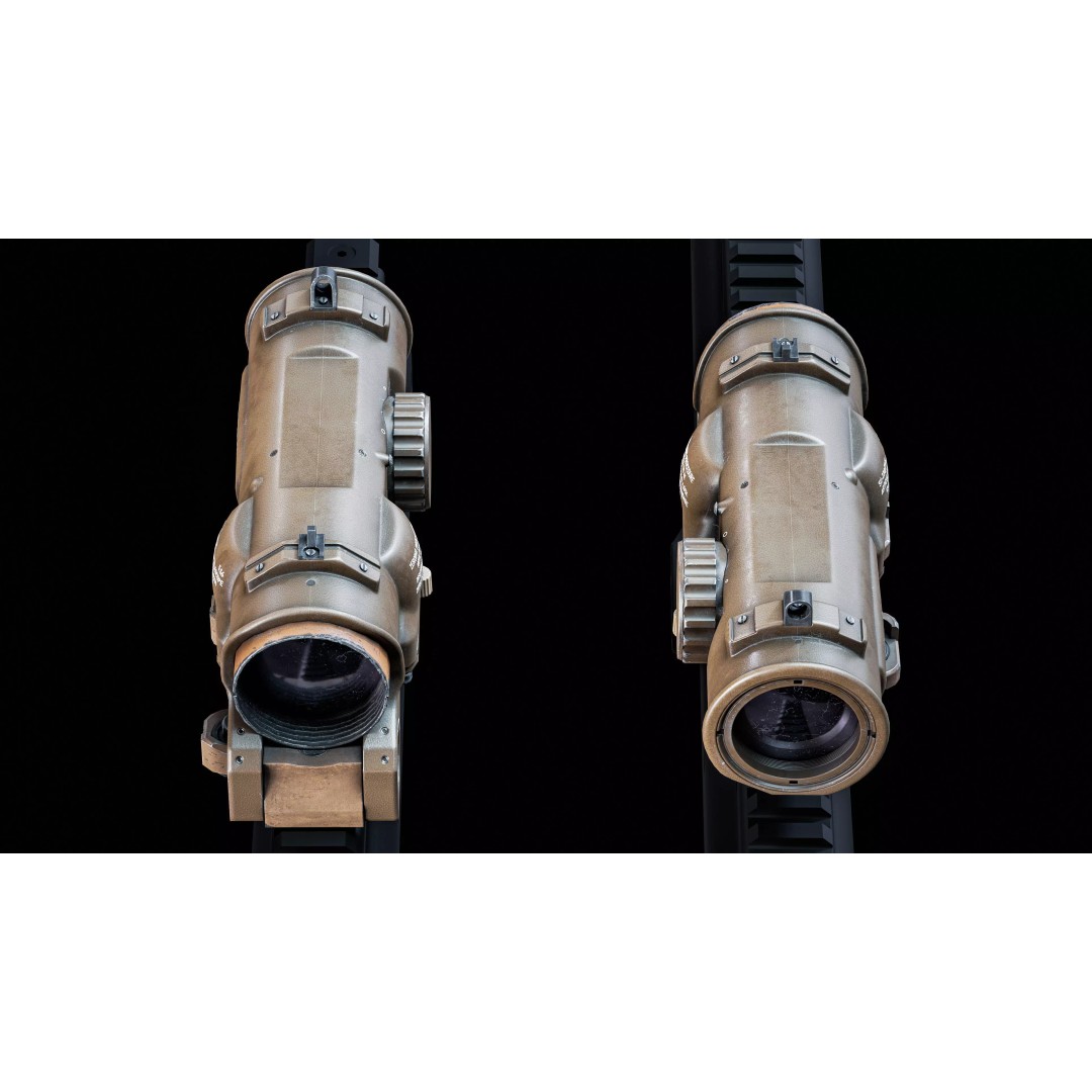 Elcan Scope 3D Model – Low Poly Game Asset, Rigged, PBR, FBX - View 3