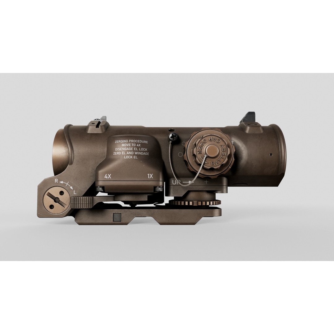 Elcan SpecterDR 3D Model – Low Poly Game Ready Combat Sight, FBX - View 10