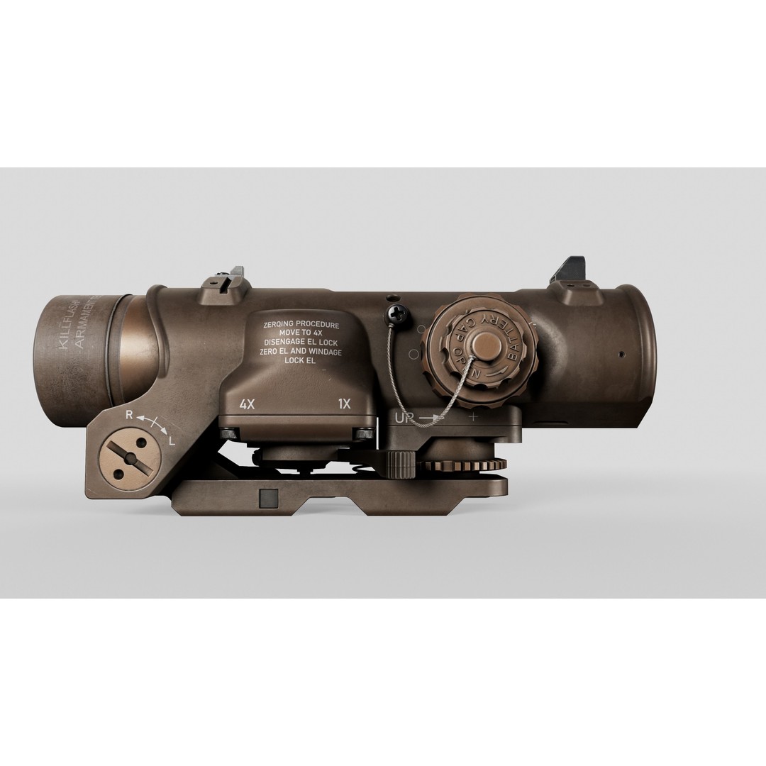 Elcan SpecterDR 3D Model – Low Poly Game Ready Combat Sight, FBX - View 11