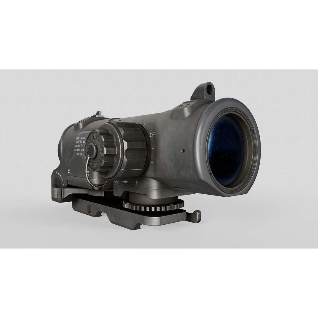 Elcan SpecterDR 3D Model – Low Poly Game Ready Combat Sight, FBX - View 12