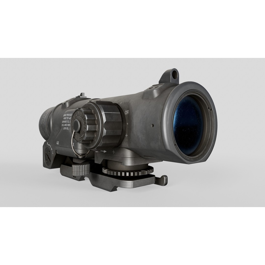 Elcan SpecterDR 3D Model – Low Poly Game Ready Combat Sight, FBX - View 13