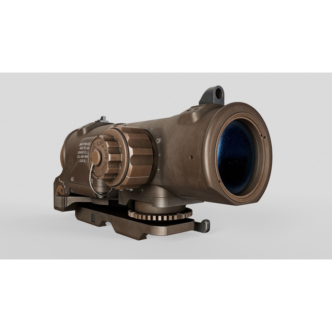 Elcan SpecterDR 3D Model – Low Poly Game Ready Combat Sight, FBX - View 14
