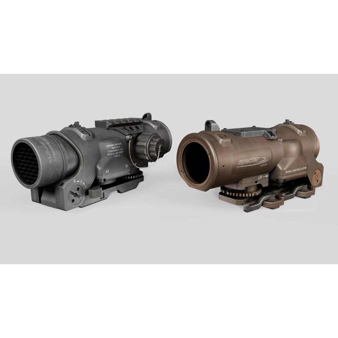 Elcan SpecterDR 3D Model – Low Poly Game Ready Combat Sight, FBX - View 2