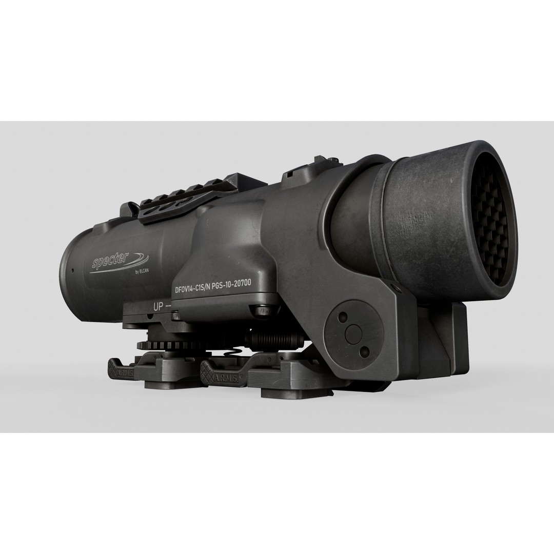 Elcan SpecterDR 3D Model – Low Poly Game Ready Combat Sight, FBX - View 27