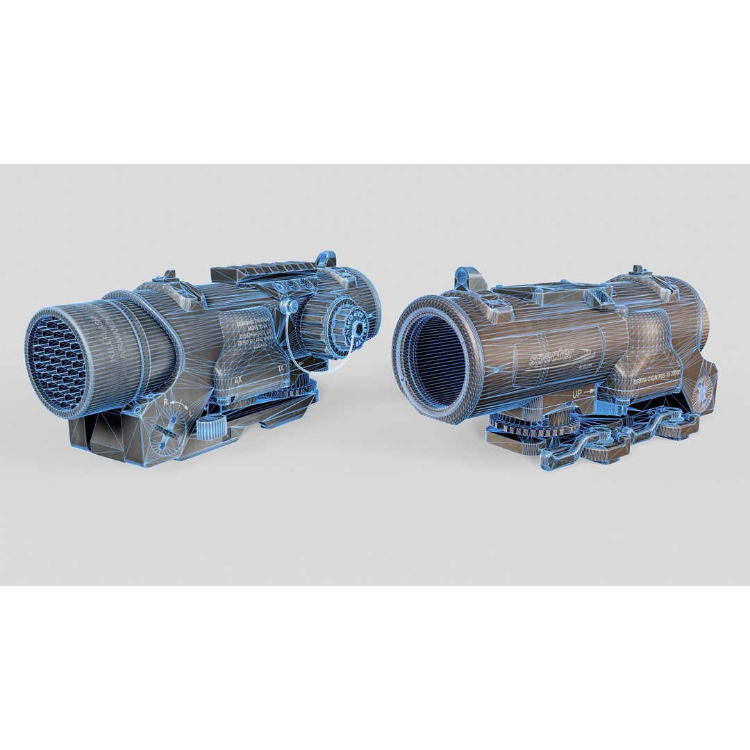 Elcan SpecterDR 3D Model – Low Poly Game Ready Combat Sight, FBX - View 3