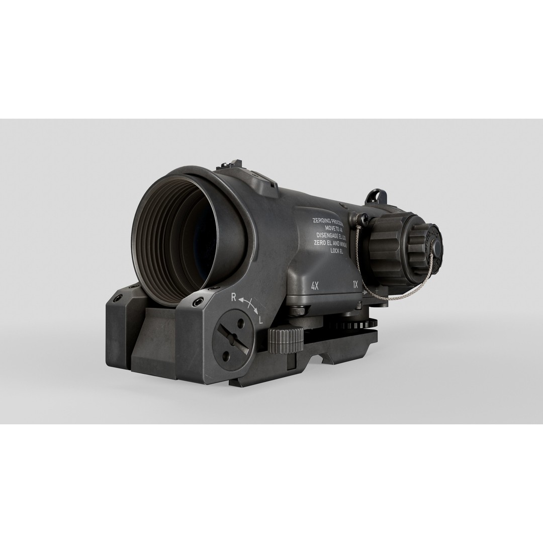 Elcan SpecterDR 3D Model – Low Poly Game Ready Combat Sight, FBX - View 4