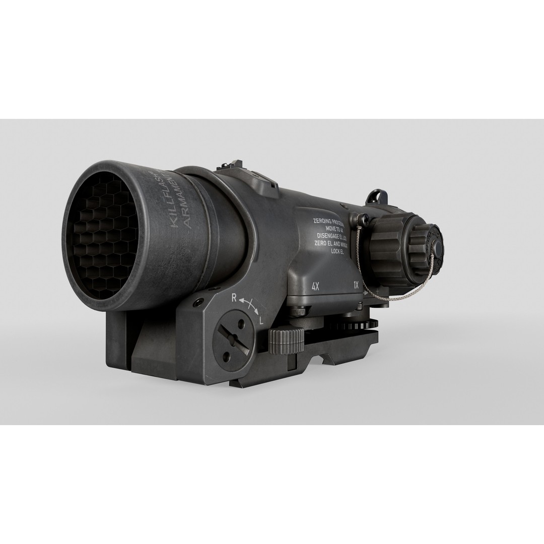 Elcan SpecterDR 3D Model – Low Poly Game Ready Combat Sight, FBX - View 5