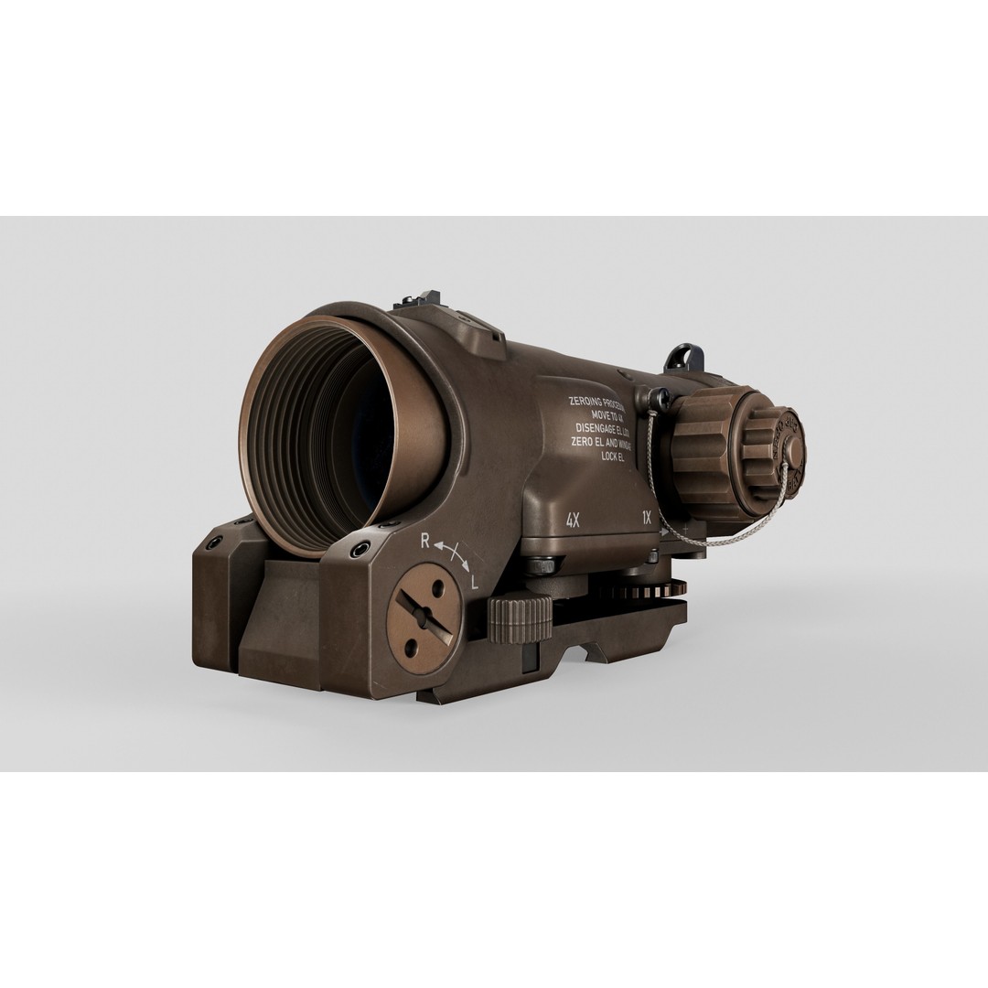 Elcan SpecterDR 3D Model – Low Poly Game Ready Combat Sight, FBX - View 6