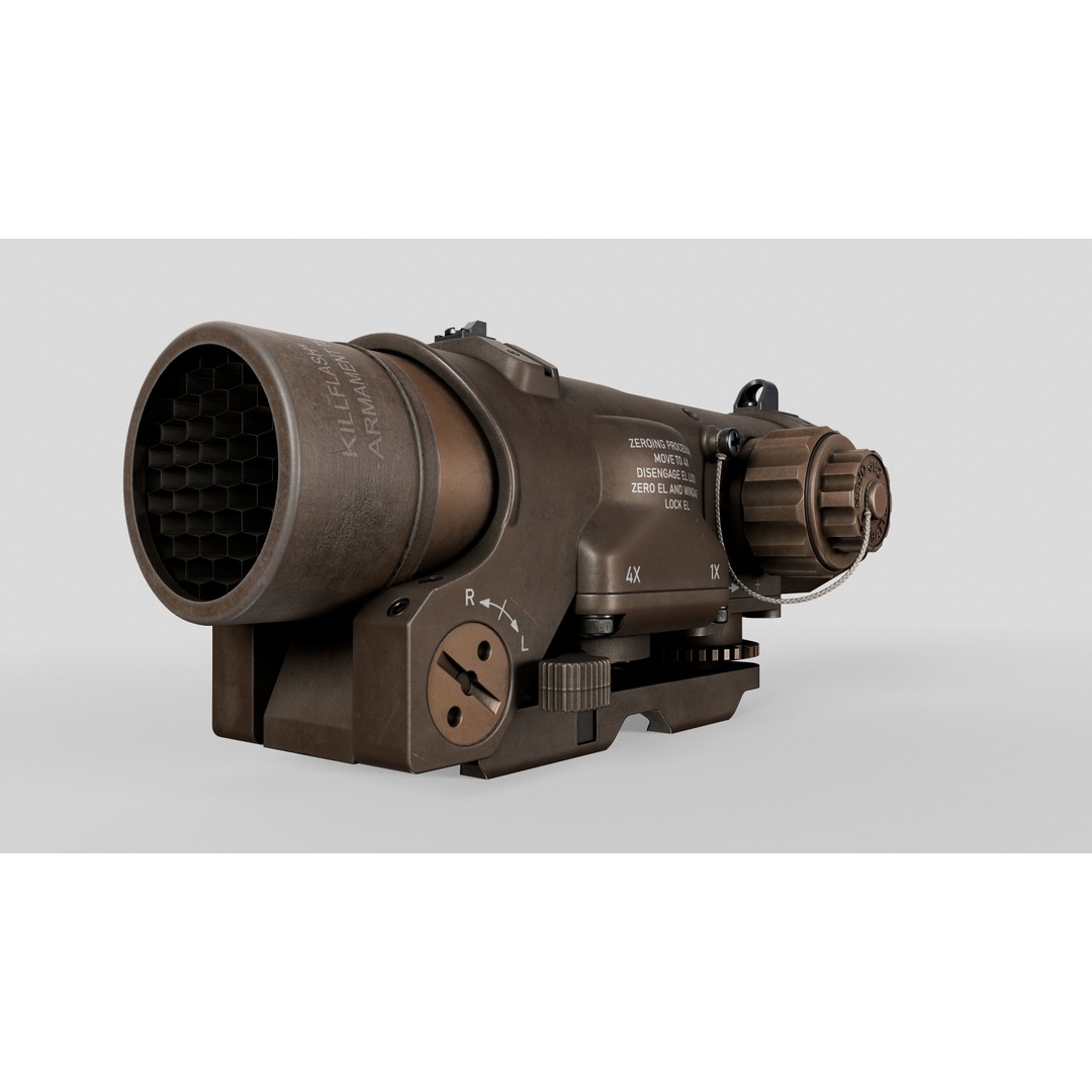 Elcan SpecterDR 3D Model – Low Poly Game Ready Combat Sight, FBX - View 7