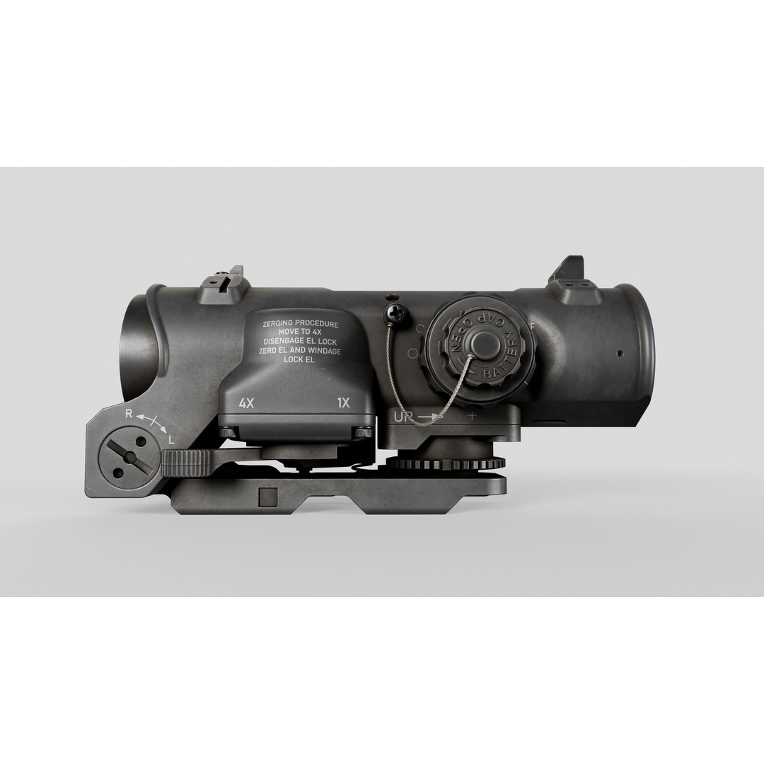 Elcan SpecterDR 3D Model – Low Poly Game Ready Combat Sight, FBX - View 8