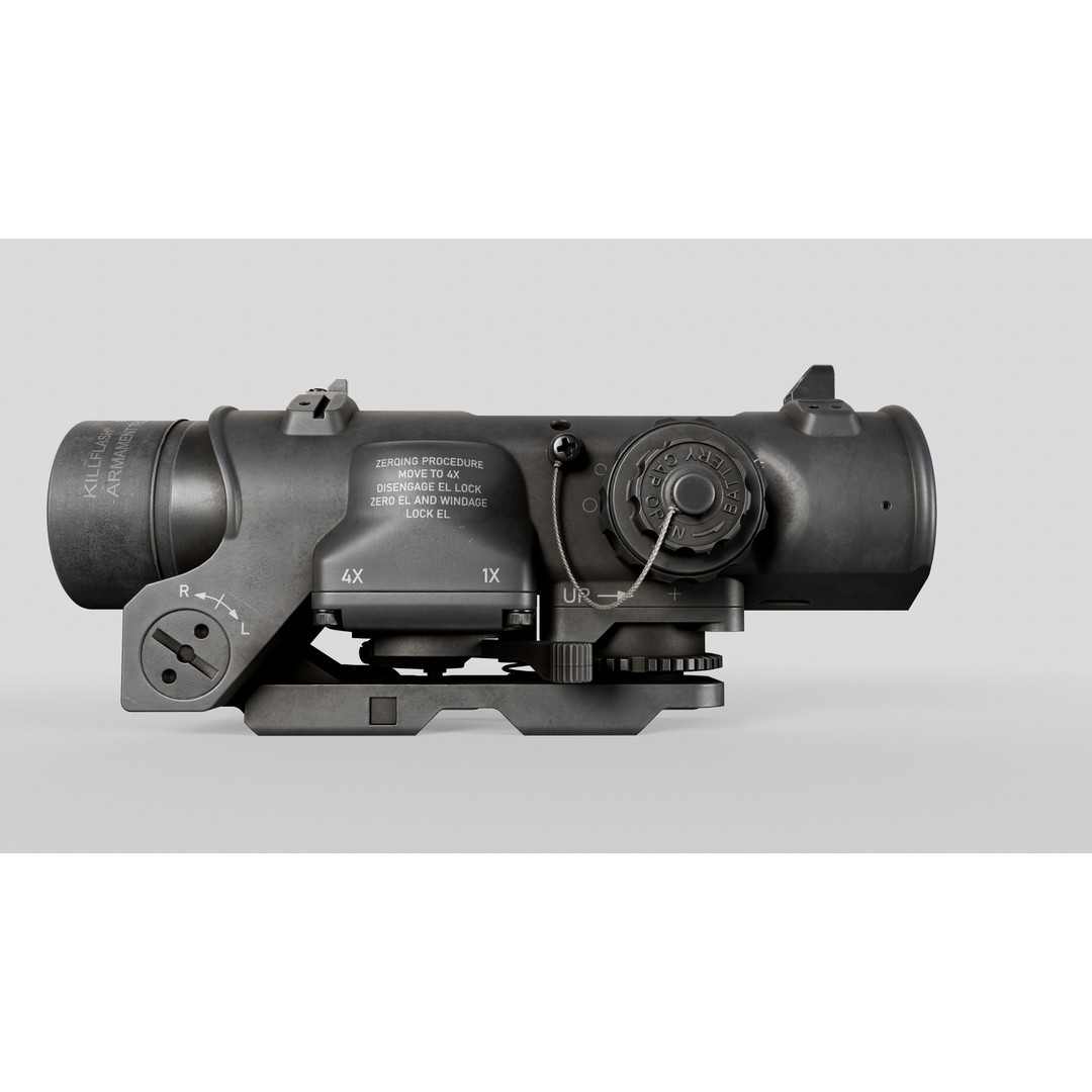 Elcan SpecterDR 3D Model – Low Poly Game Ready Combat Sight, FBX - View 9