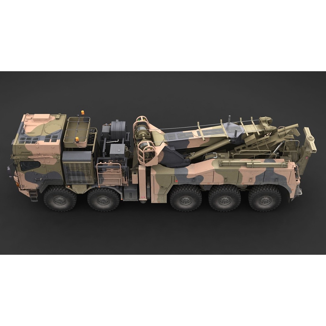 MAN HX45M Tow Truck 3D Model – Military Vehicle, FBX, OBJ - View 11