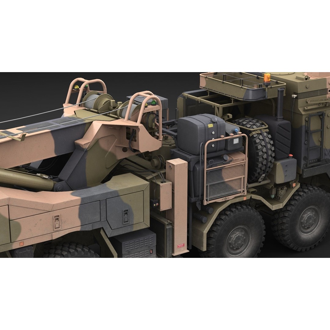 MAN HX45M Tow Truck 3D Model – Military Vehicle, FBX, OBJ - View 15