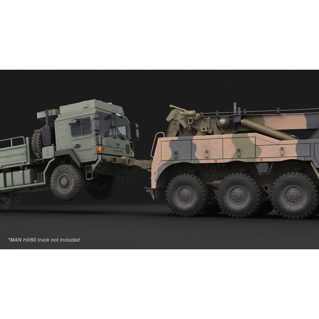 MAN HX45M Tow Truck 3D Model – Military Vehicle, FBX, OBJ - View 18