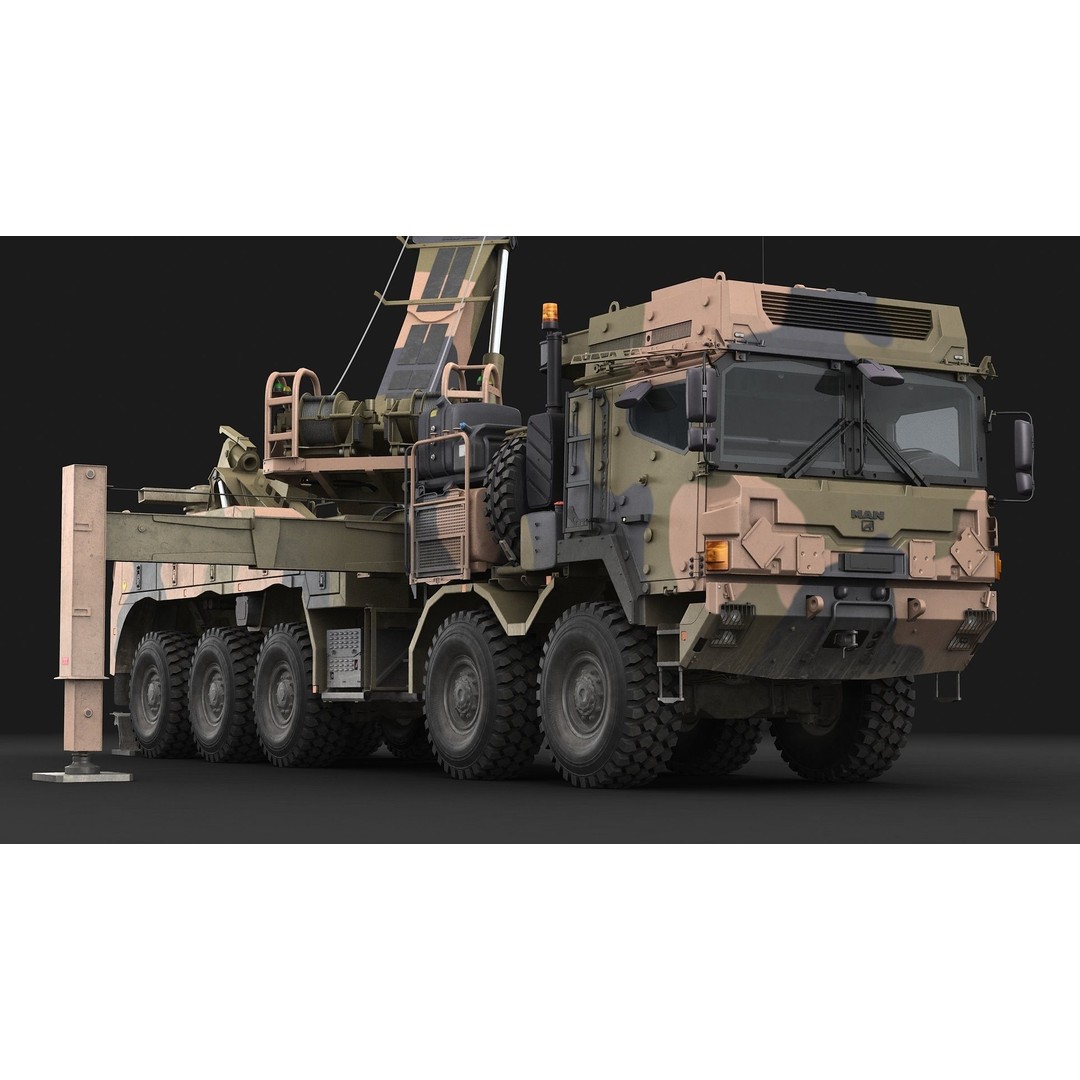 MAN HX45M Tow Truck 3D Model – Military Vehicle, FBX, OBJ - View 24