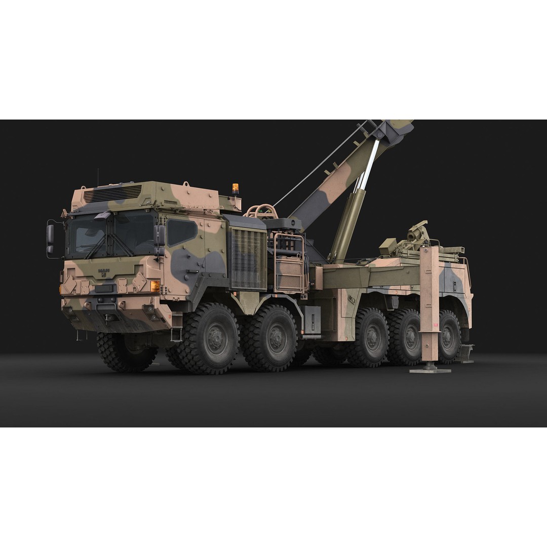 MAN HX45M Tow Truck 3D Model – Military Vehicle, FBX, OBJ - View 25