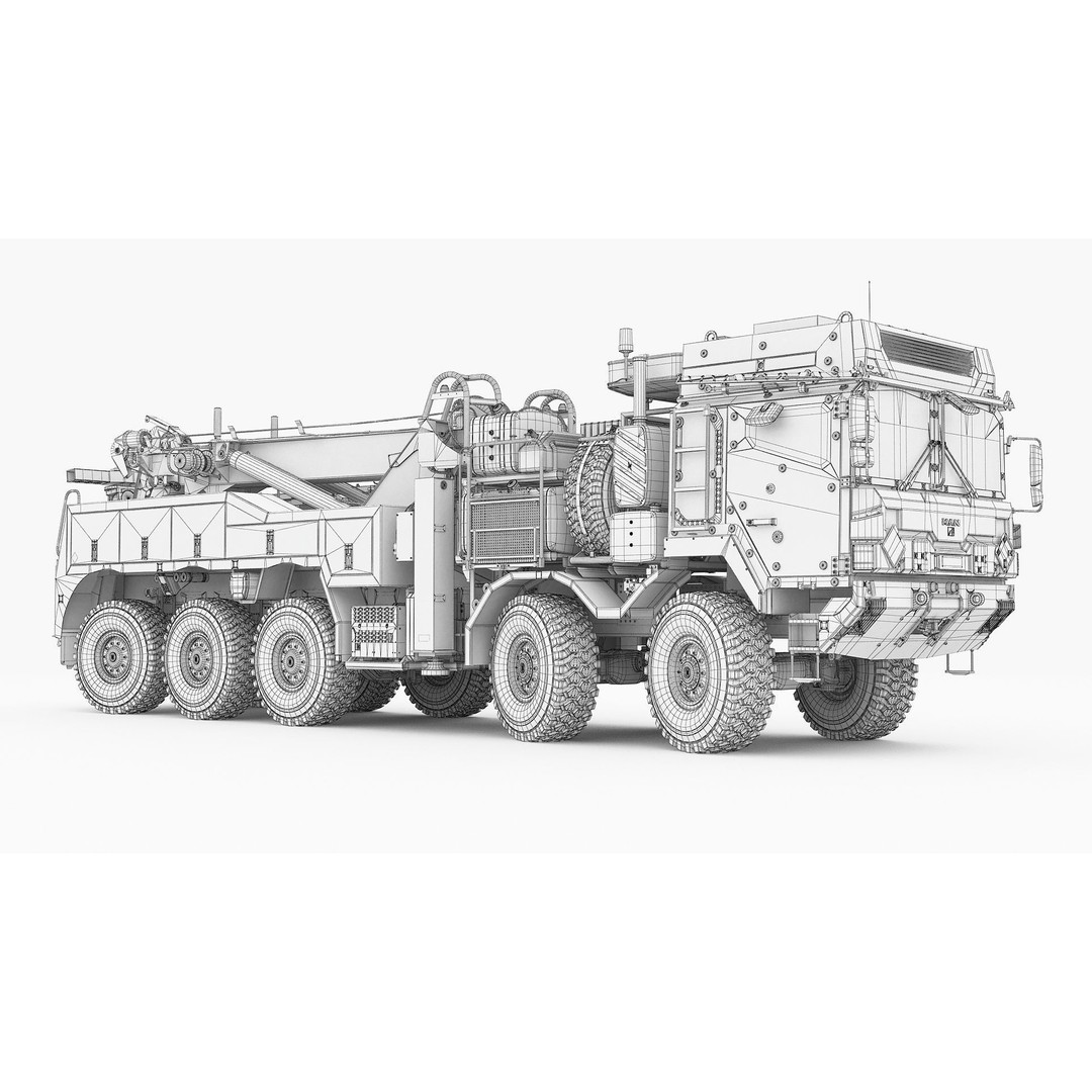 MAN HX45M Tow Truck 3D Model – Military Vehicle, FBX, OBJ - View 28