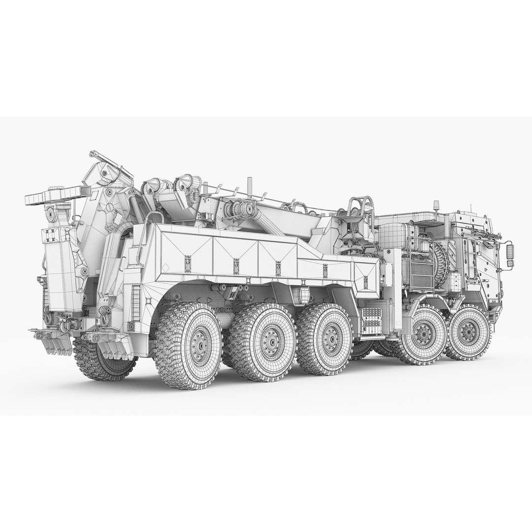 MAN HX45M Tow Truck 3D Model – Military Vehicle, FBX, OBJ - View 29