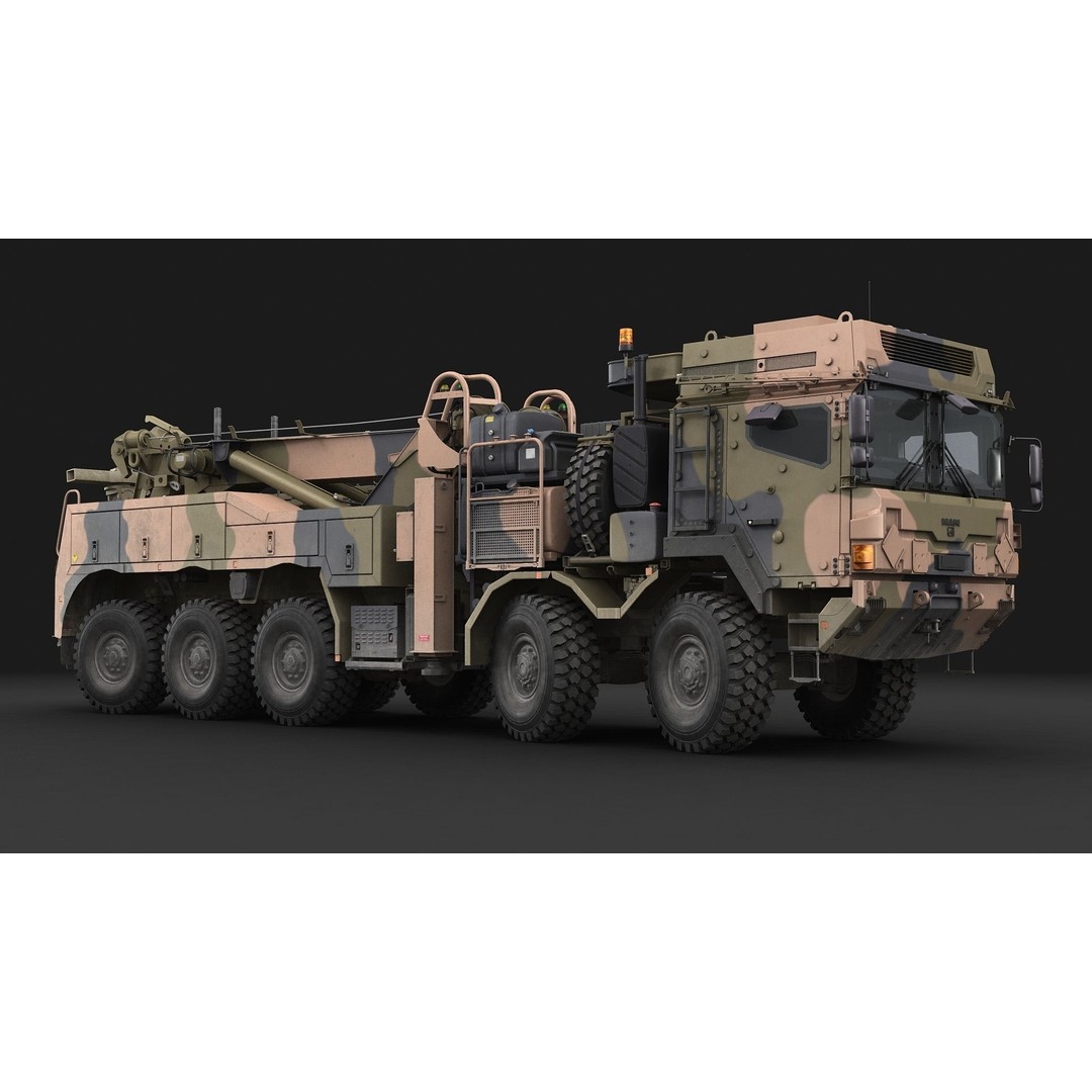 MAN HX45M Tow Truck 3D Model – Military Vehicle, FBX, OBJ - View 4