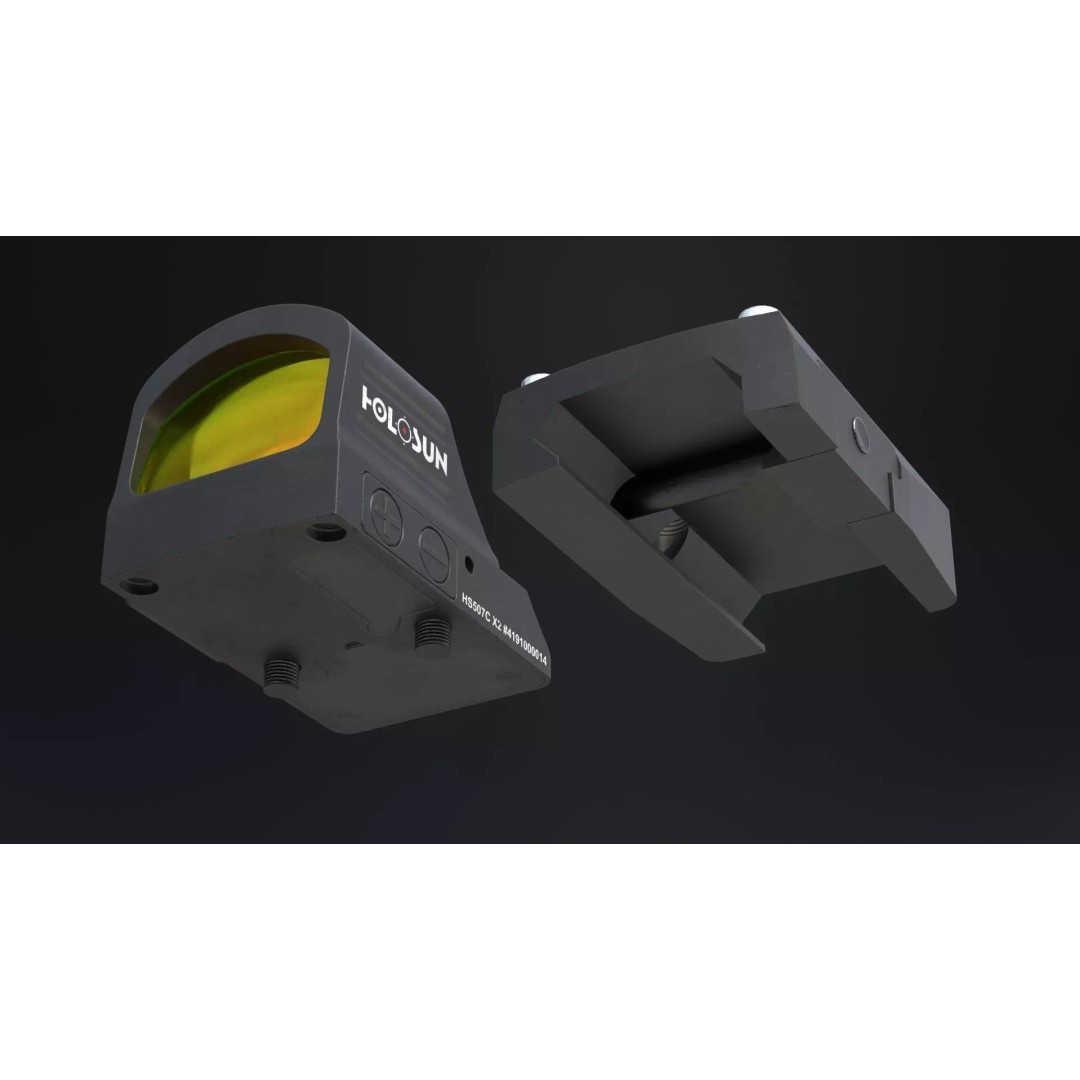 Holosun HS507C-X2 3D Model – Low Poly Game Ready Optic, FBX - View 14