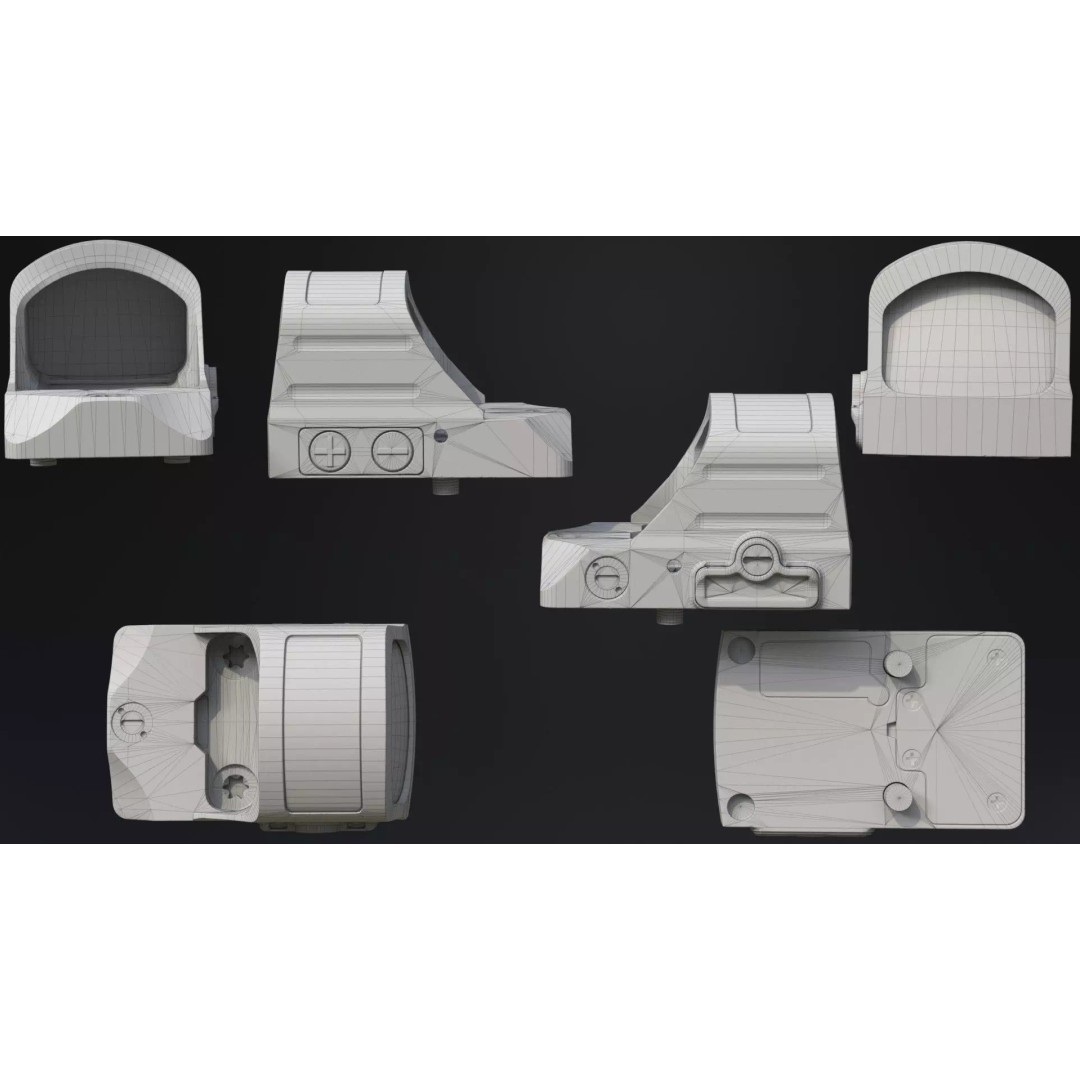Holosun HS507C-X2 3D Model – Low Poly Game Ready Optic, FBX - View 21