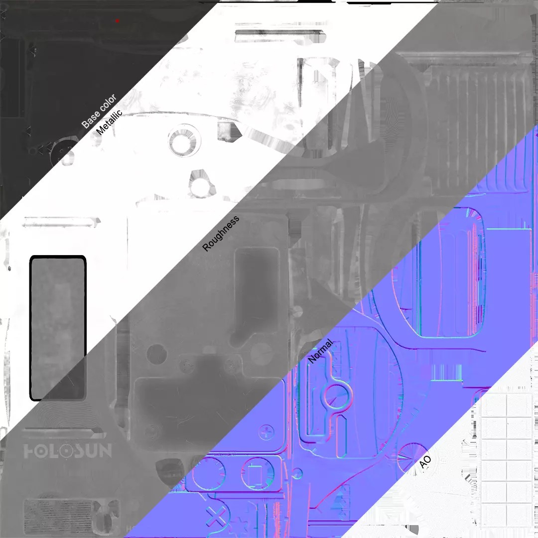 Holosun HS507C-X2 3D Model – Low Poly Game Ready Optic, FBX - View 26