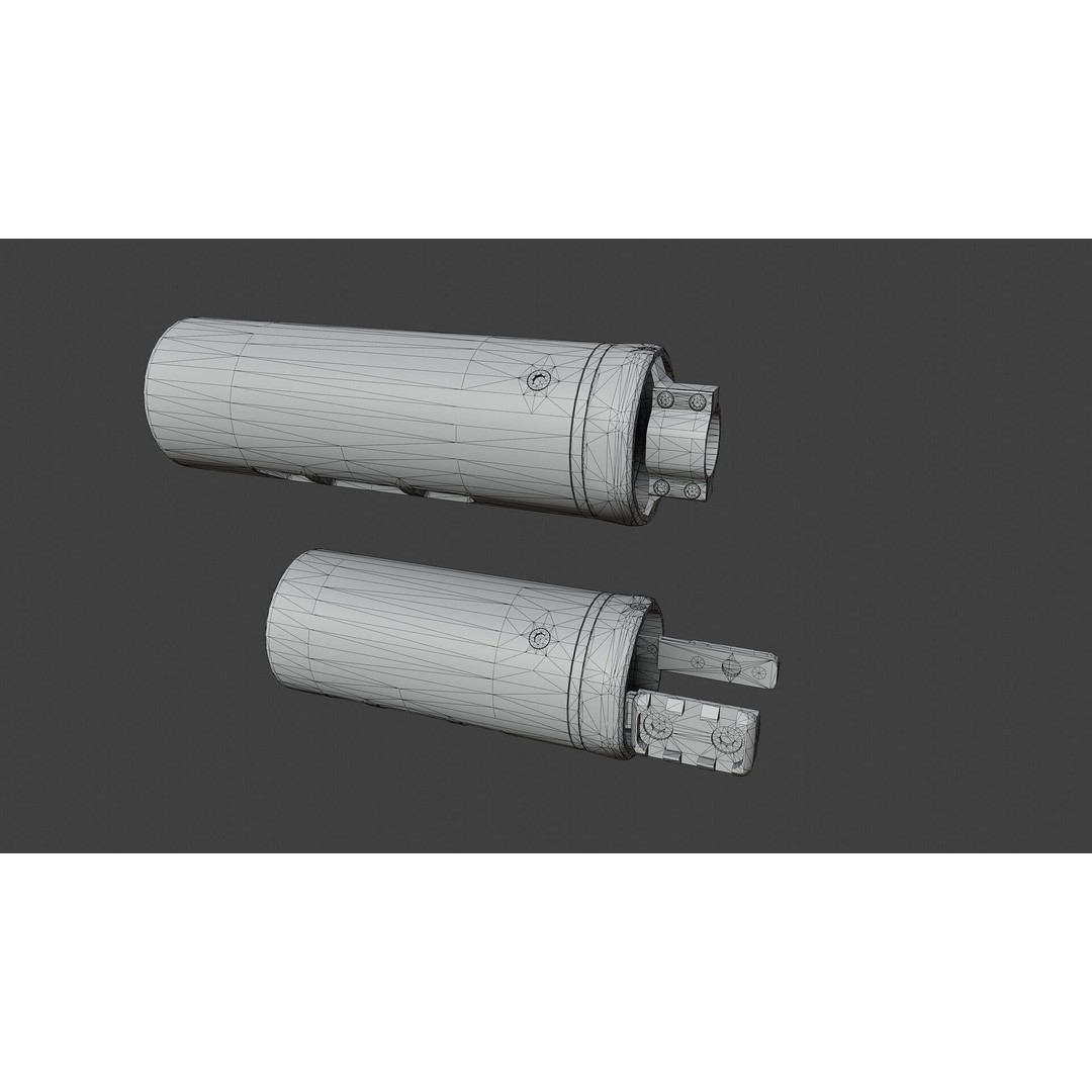 Suppressor Shield 3D Model – Low Poly Military Attachment, FBX