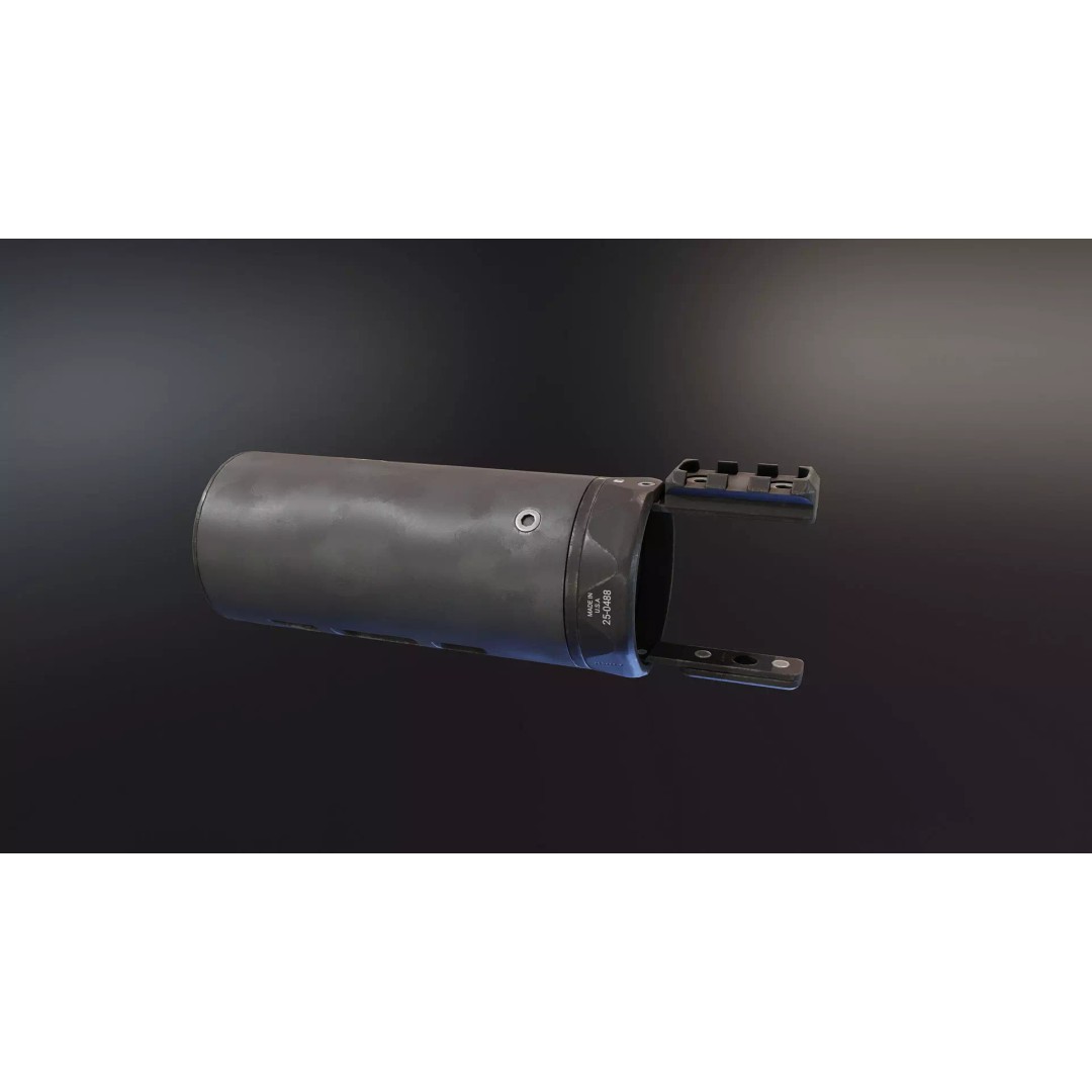 Suppressor Shield 3D Model – Low Poly Military Attachment, FBX - View 2