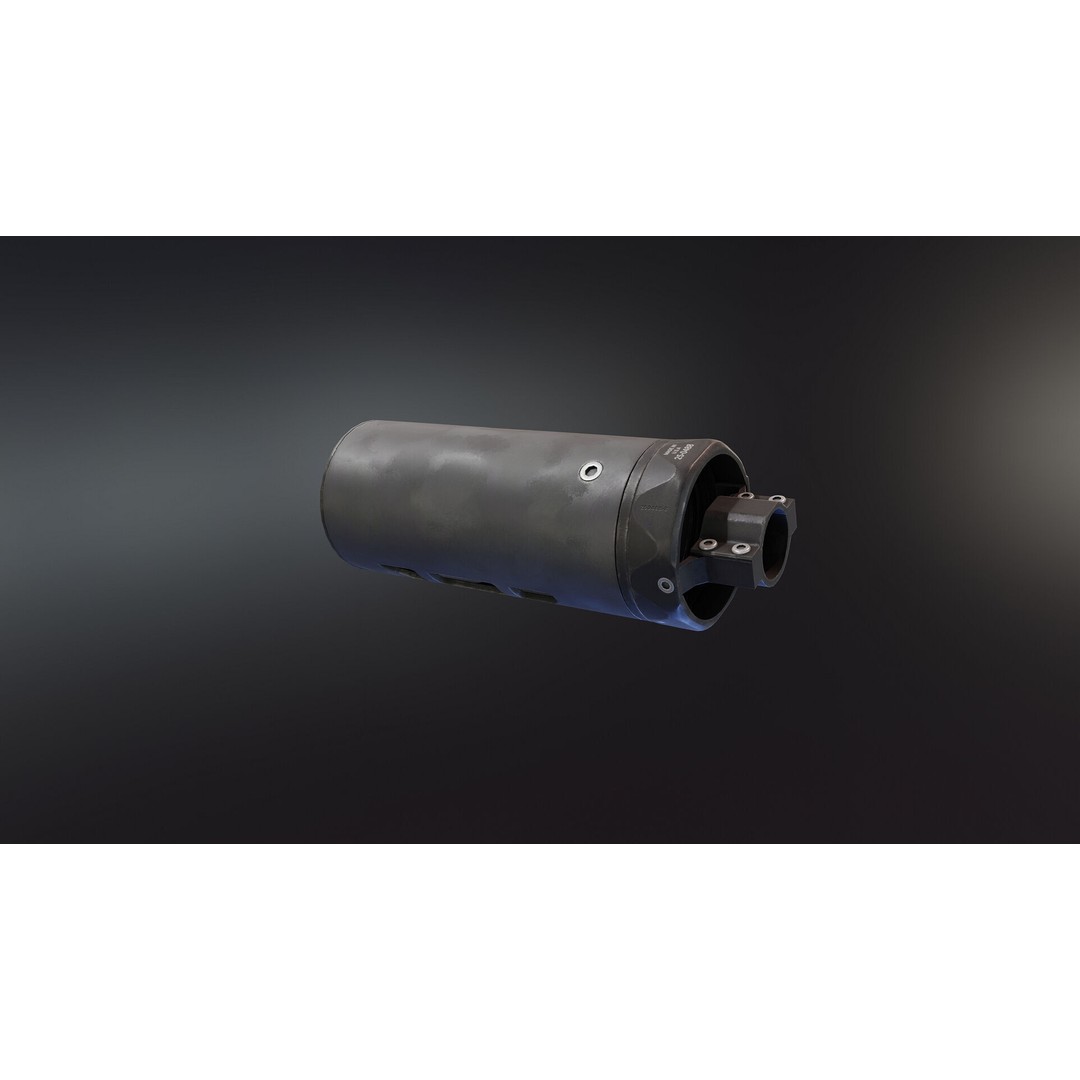 Suppressor Shield 3D Model – Low Poly Military Attachment, FBX - View 4