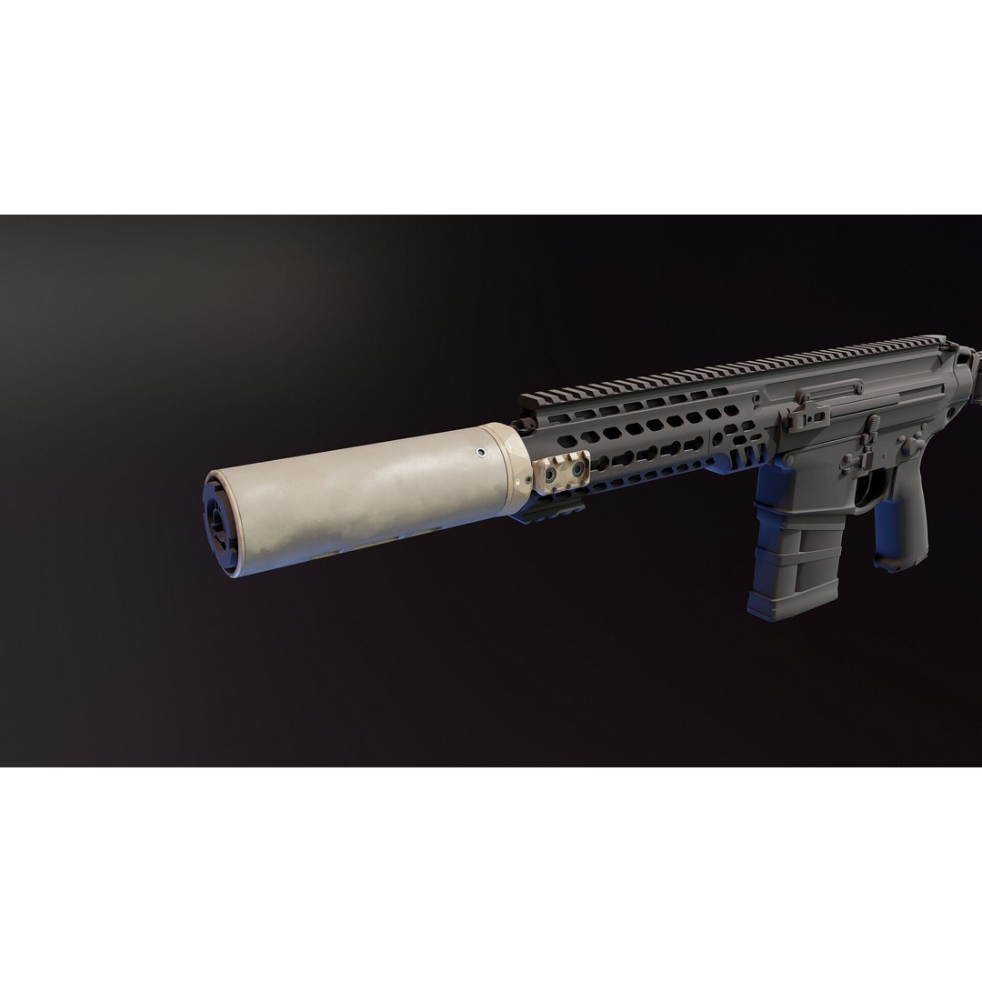 Suppressor Shield 3D Model – Low Poly Military Attachment, FBX - View 6