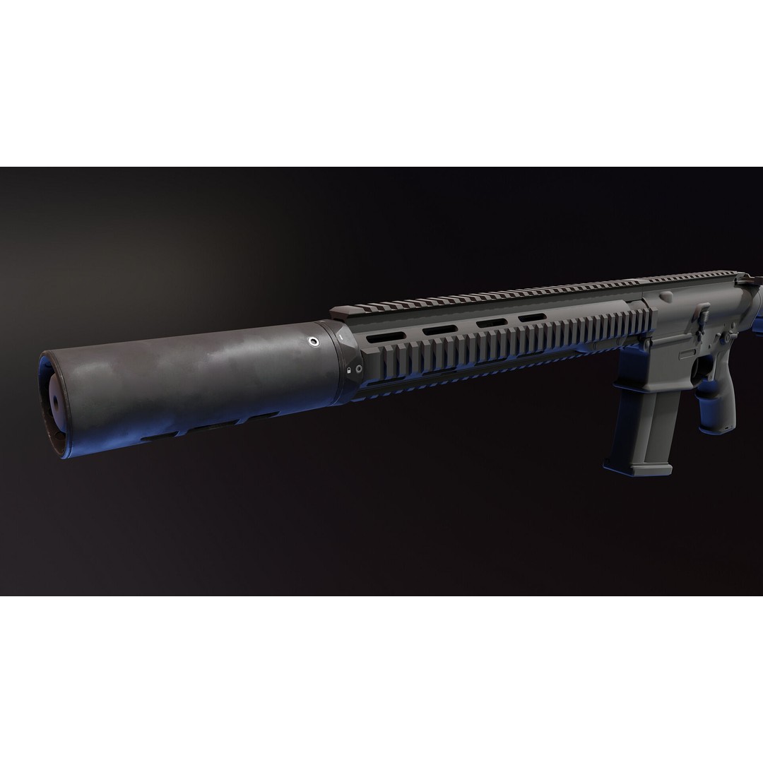 Suppressor Shield 3D Model – Low Poly Military Attachment, FBX - View 7