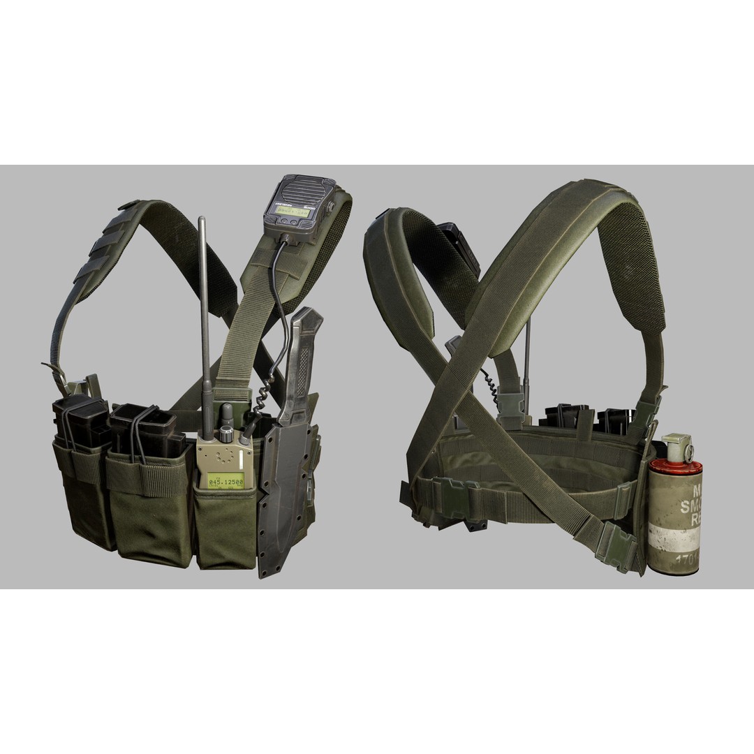 Tactical Vest 3D Model – Low Poly Game-Ready PBR Asset, FBX, OBJ - View 11