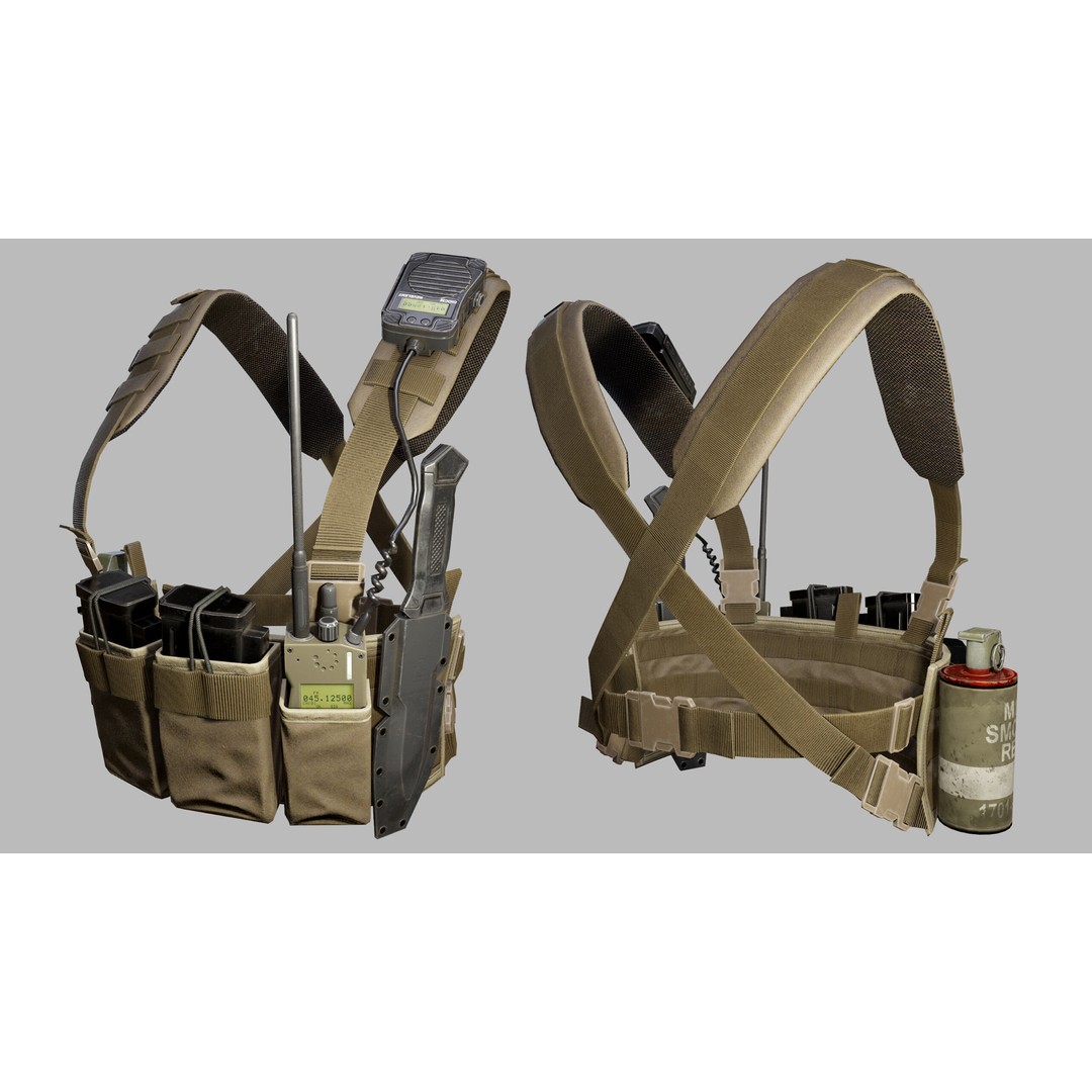 Tactical Vest 3D Model – Low Poly Game-Ready PBR Asset, FBX, OBJ - View 12
