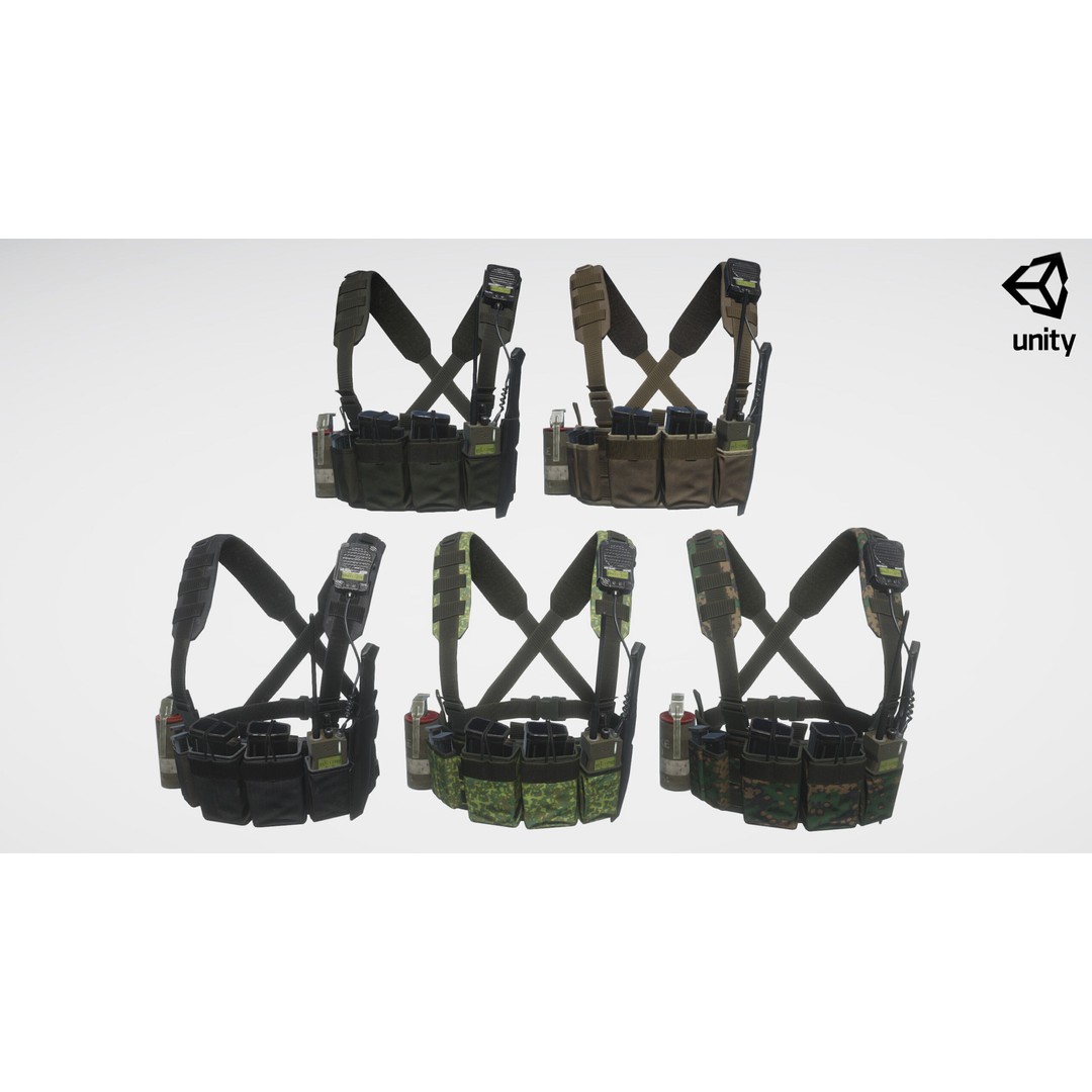 Tactical Vest 3D Model – Low Poly Game-Ready PBR Asset, FBX, OBJ - View 14