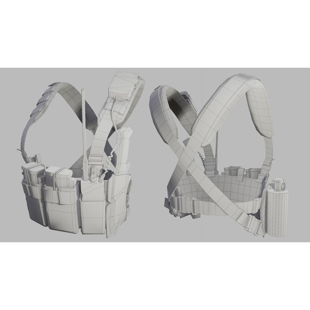 Tactical Vest 3D Model – Low Poly Game-Ready PBR Asset, FBX, OBJ - View 15