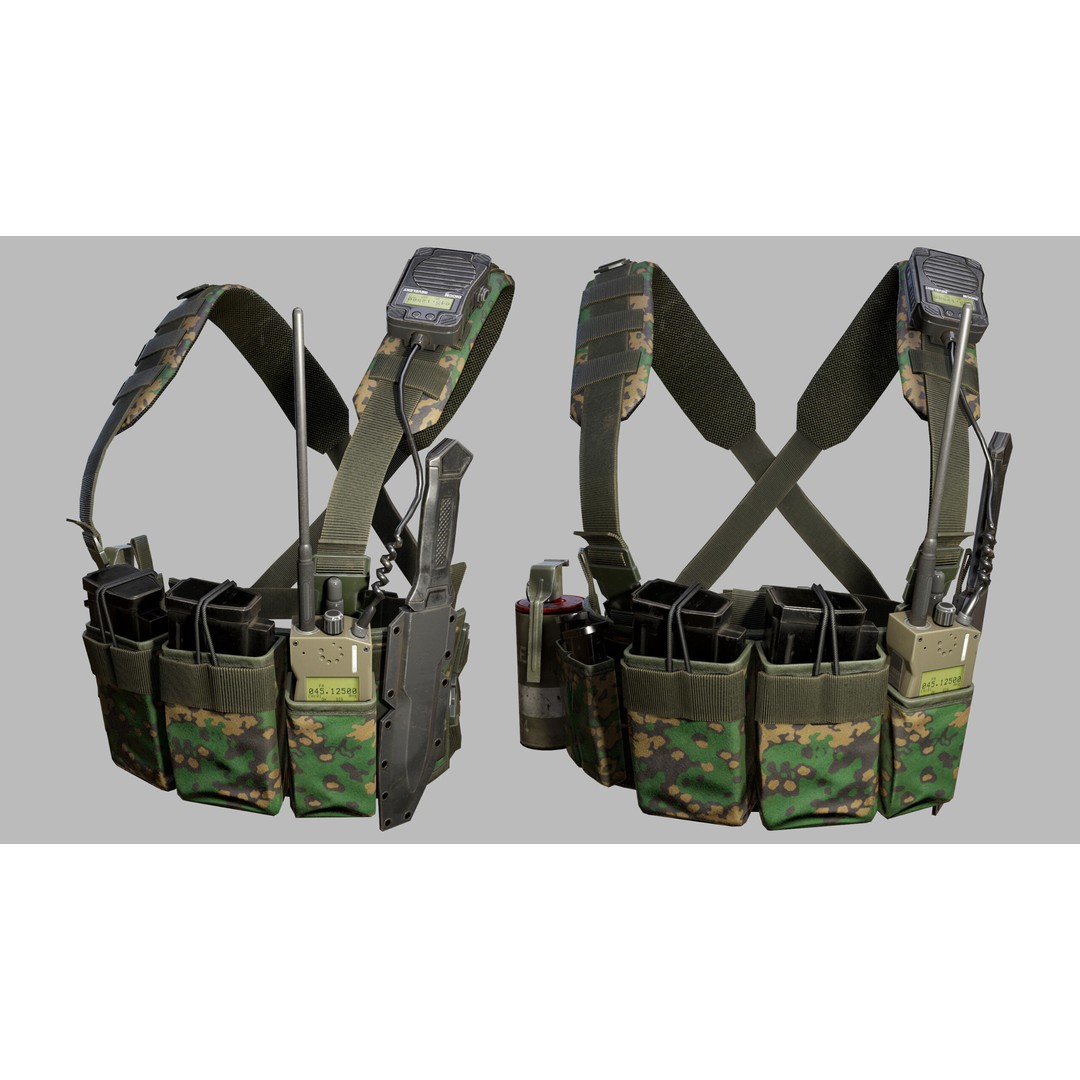 Tactical Vest 3D Model – Low Poly Game-Ready PBR Asset, FBX, OBJ - View 3
