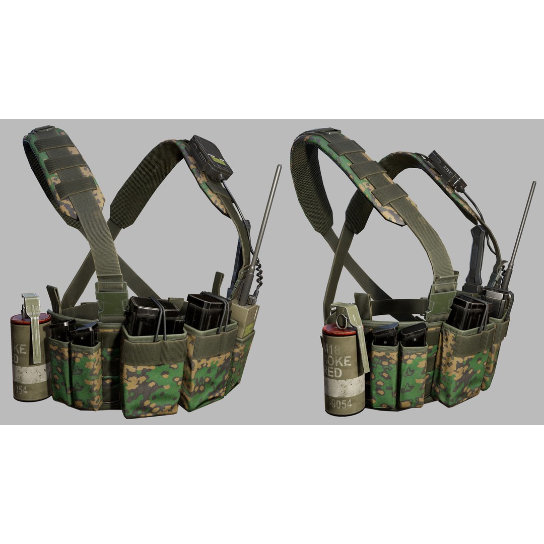 Tactical Vest 3D Model – Low Poly Game-Ready PBR Asset, FBX, OBJ - View 4