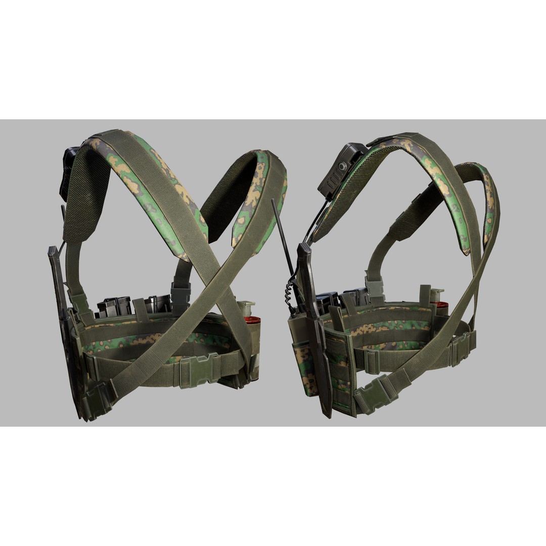 Tactical Vest 3D Model – Low Poly Game-Ready PBR Asset, FBX, OBJ - View 7
