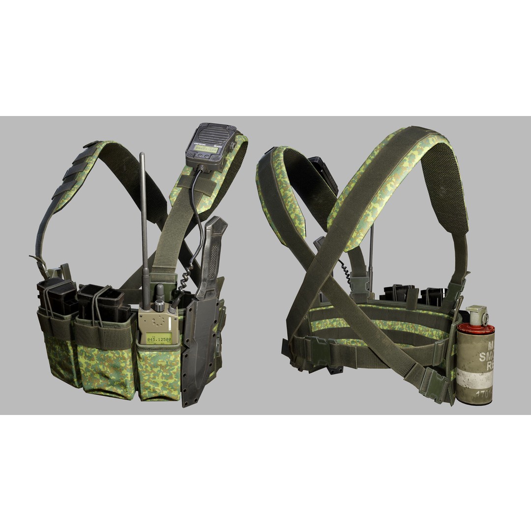 Tactical Vest 3D Model – Low Poly Game-Ready PBR Asset, FBX, OBJ - View 9