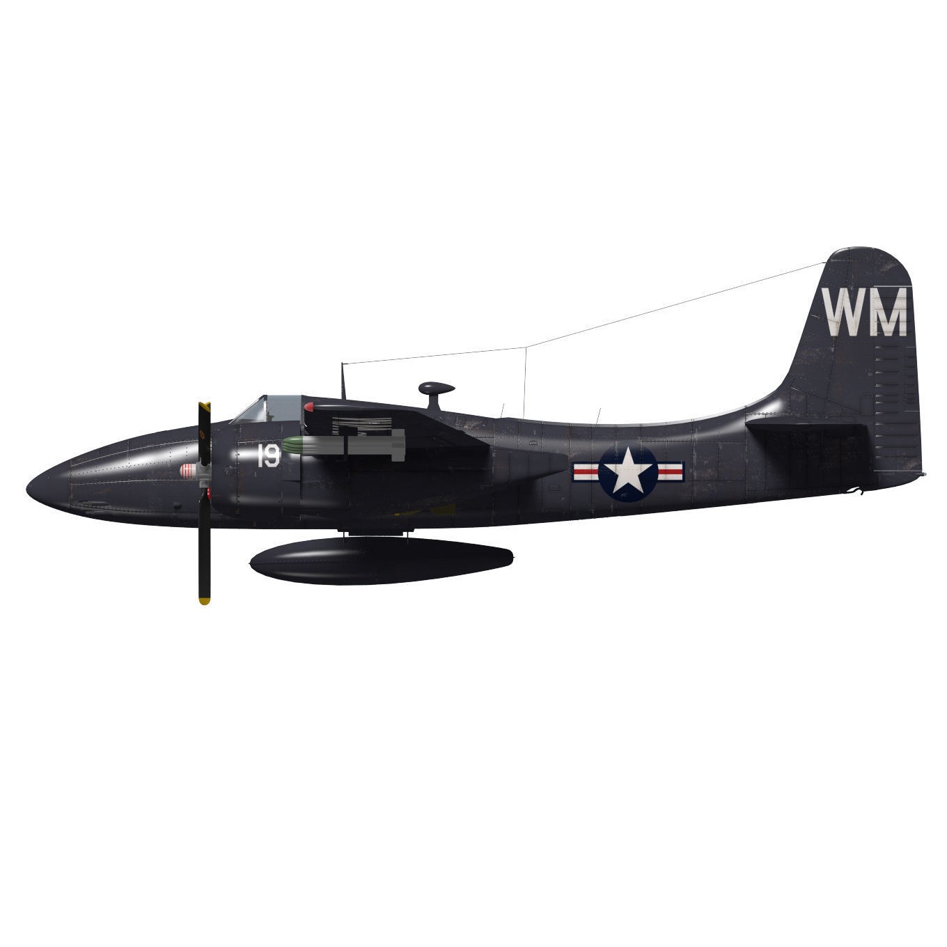 Grumman F7F Tigercat - Detailed 3D Model - View 10