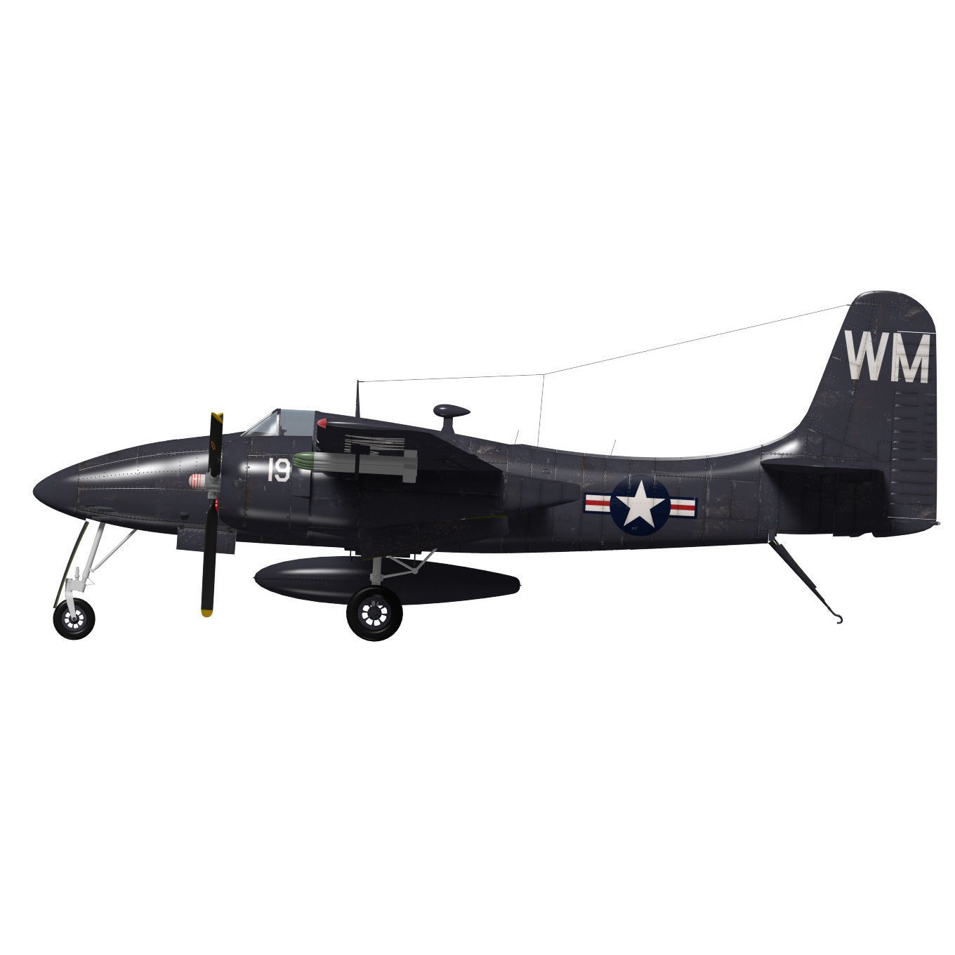Grumman F7F Tigercat - Detailed 3D Model - View 11