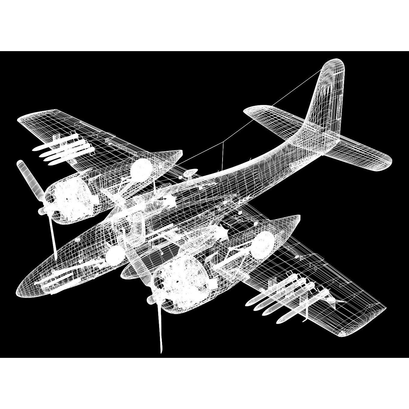 Grumman F7F Tigercat - Detailed 3D Model - View 17