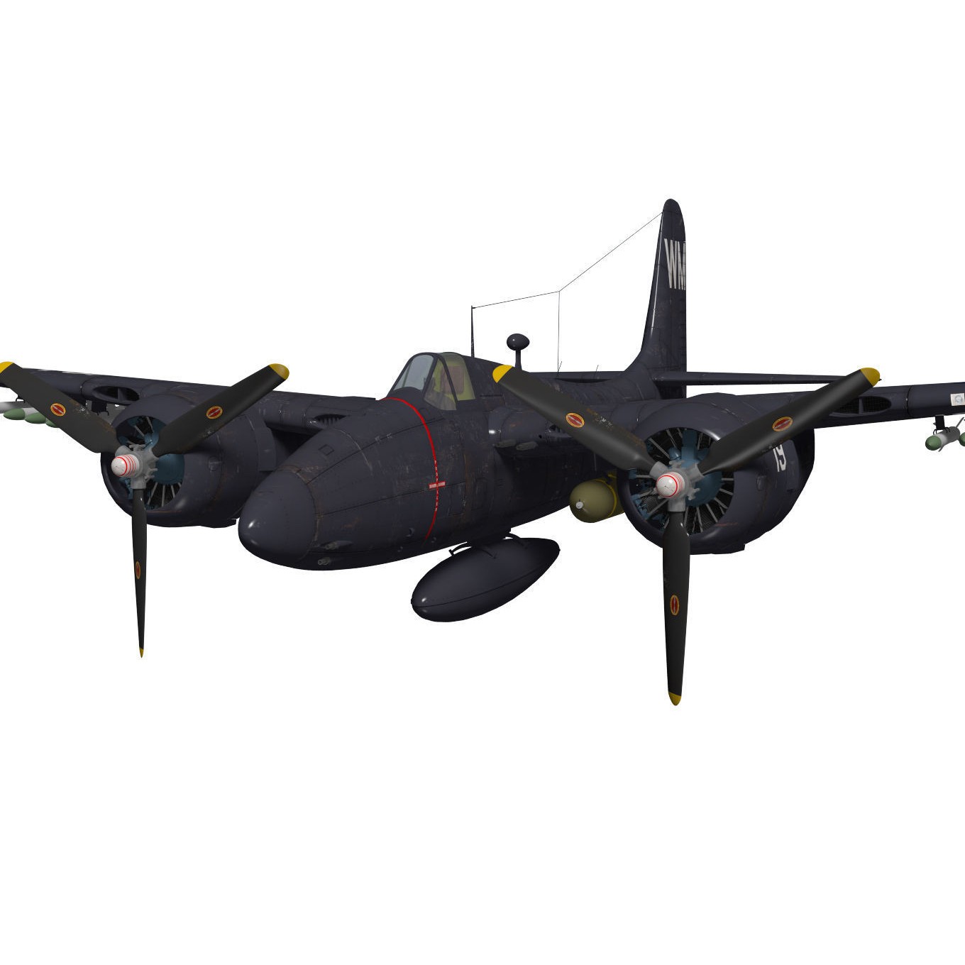 Grumman F7F Tigercat - Detailed 3D Model - View 6